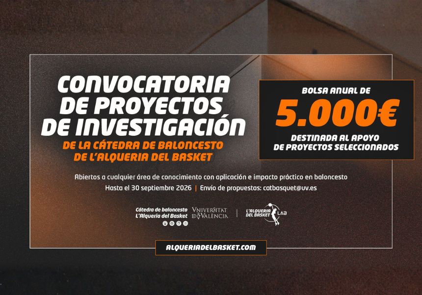 Cartel del Proceso de selección de proyectos de investigación de la Cátedra de Baloncesto